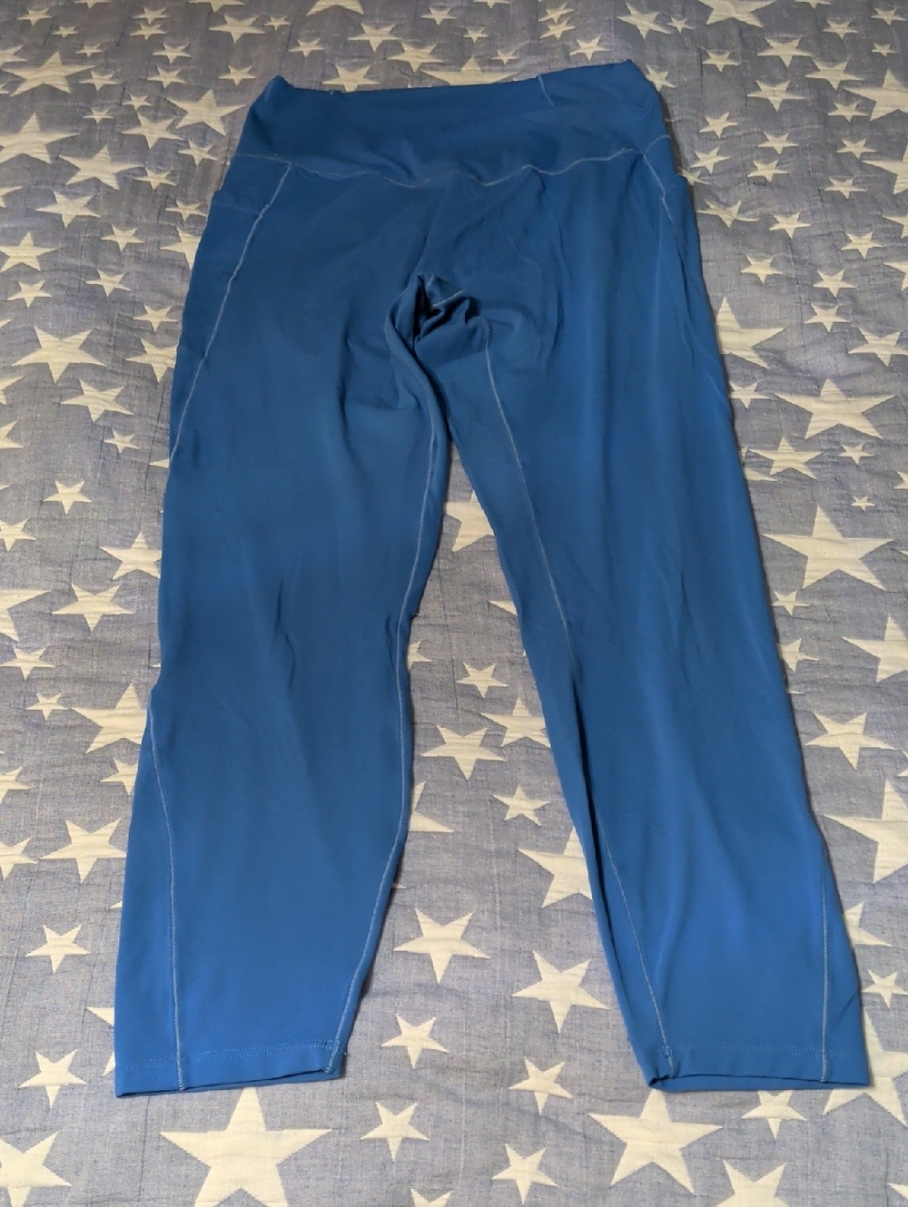 Bright Blue Halara Cross Waist Leggings Large Pockets!